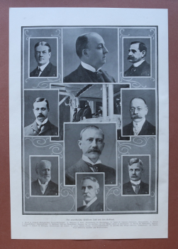Kunst Druck Amerika 1909 der amerikanische Präsident Taft und sein Kabinett Portrait USA